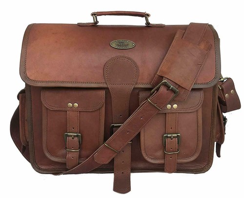 Personalized Genuine leather messenger bag laptop bag shoulder bag for Men's - 第 1/5 張圖片