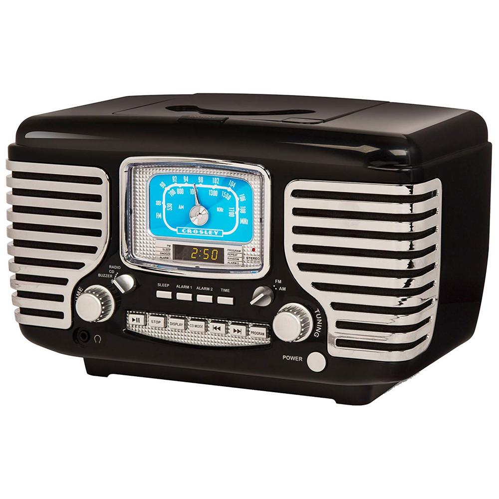 Crosley CR612-BK Black Corsair Retro AM/FM Radio Dual Alarm Clock