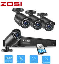 ZOSI 5MP H.265+ 8CH PoE NVR 1TB HDD for 24/7 Recorder Bullet IP Camera system