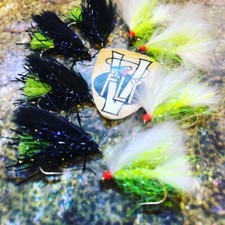 8 V Fly Size 10 Ultimate Straggle Hothead Cat & Pearl Viva Mini Trout Lures