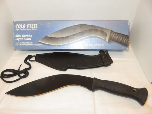 Cold Steel Mini GURKHA LIGHT KUKRI Carbon V Black Epoxy Coated wSheath USA