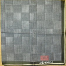 TAKEO KIKUCHI Gray Jacquard Scarf Handkerchief 48cm /UGUISU