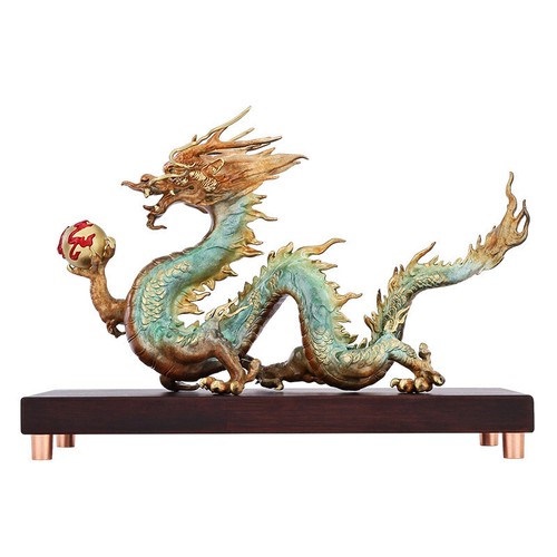 Pure brass dragon flying around the world dragon year zodiac dragon decoration - Picture 2 of 5