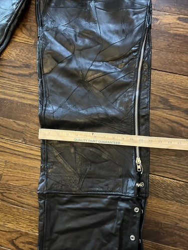 Black Leather Riding Chaps Men's Size XL Giovanni Navarre Italian Stone Biker - Bild 9 von 12