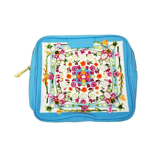 Estée Lauder Costmetic Bag AMBA Living x Blue Floral Makeup Zipper Travel