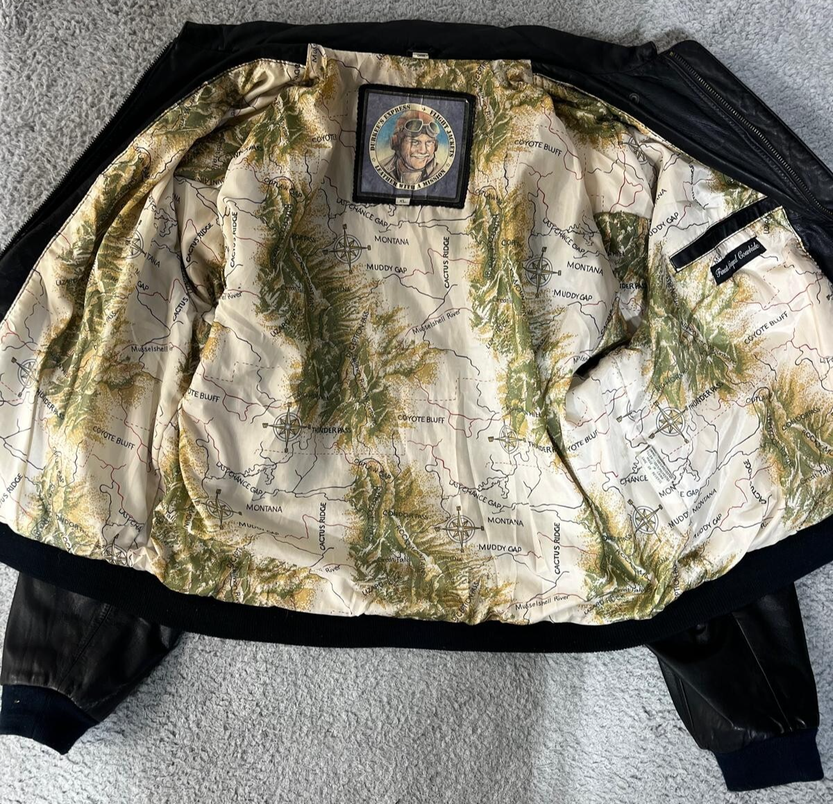 Durkee's Express Leather Flight Jacket – XL – Map Liner “Leather
