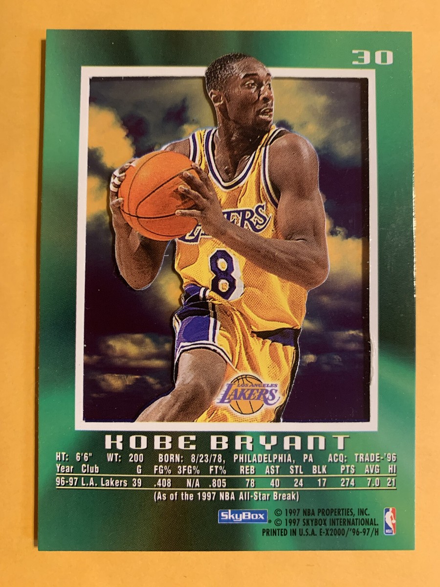 1996-97 Kobe Bryant Ex2000 Skybox E-X2000 Rookie Card Rc Nm Mint