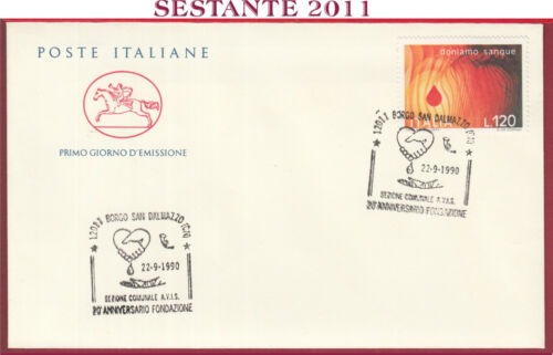 ITALIA FDC CAVALLINO FONDAZIONE AVIS A.V.I.S. 1990 BORGO SAN DALMAZZO CN U930 - Afbeelding 1 van 1