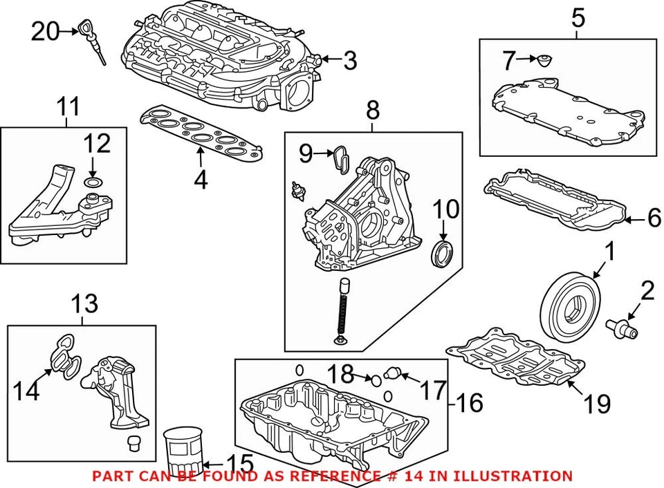 Junta de adaptador de filtro de aceite de motor OEM genuino para Acura RDX 13-15 Foto 3 de 3