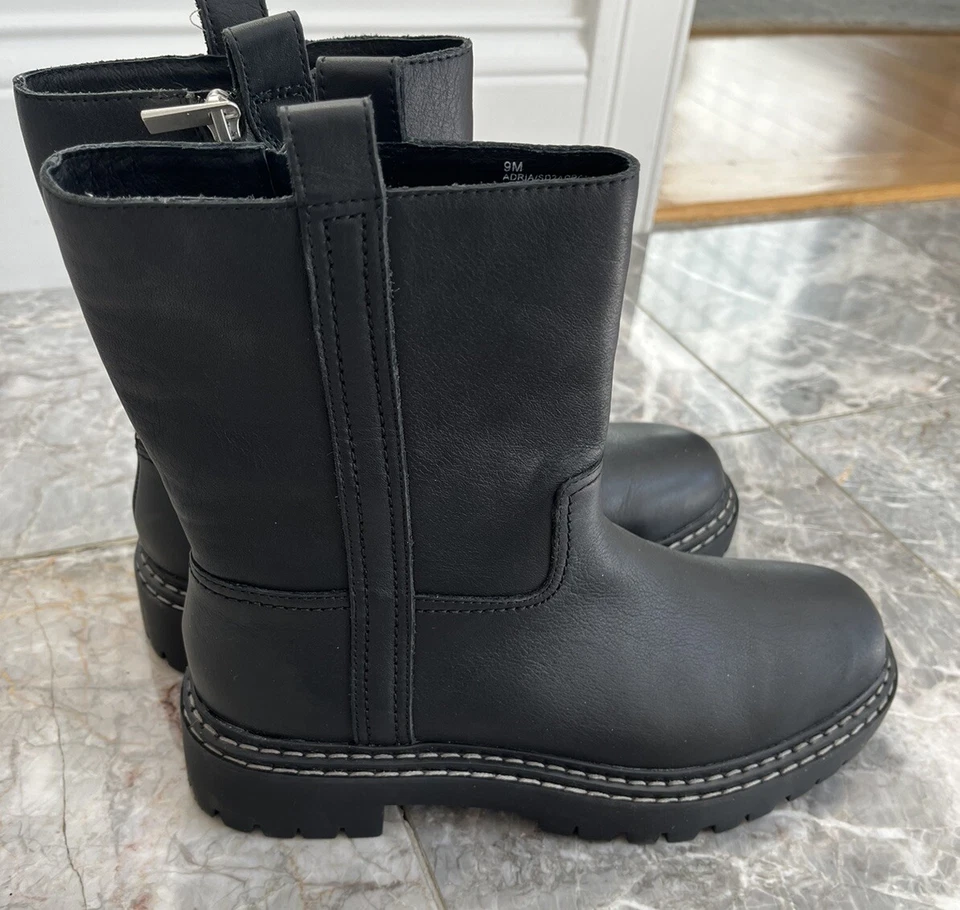 Espléndidas botas con suela de cuero negro talla 9 detalle de costuras cremallera lateral nuevas sin caja Foto 2 de 4