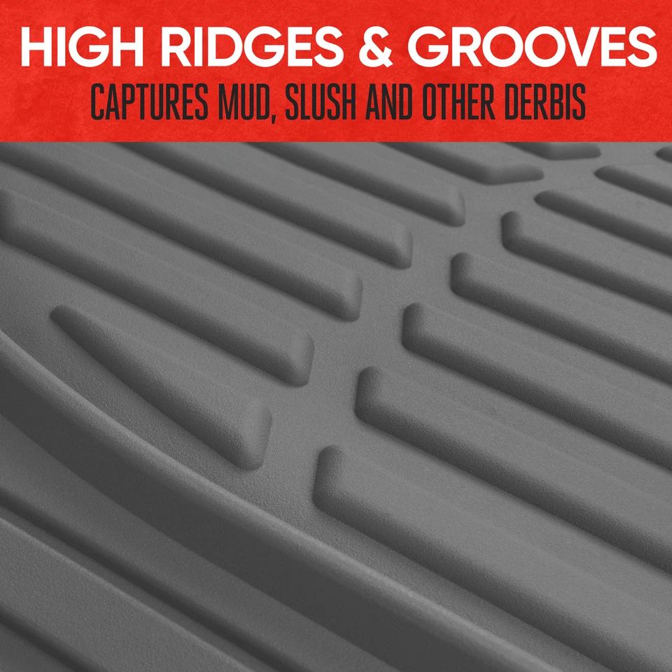 MOTOR TREND & BDK 重型灰色橡胶汽车垫全套 - 通用装饰-T... — 第 3/4 张图片