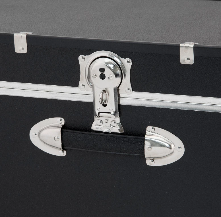 Black Vinyl Storage Trunk Heavy Duty Lockable Camp College Dorm Chest USA Made - Image 3 of 4
