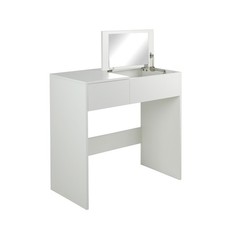 Tavolo da trucco LENNA in laminato con 1 cassetto e specchio, LAP 78x78x37 cm