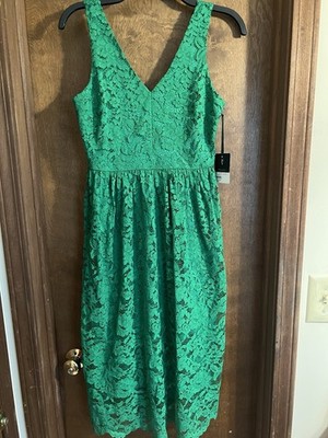 Simply Vera Vera Wang Green Lace Midi Dress