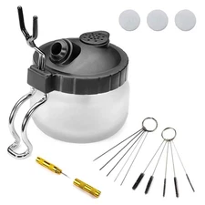 4 Set Airbrush Cleaning Kit Airbrush Cleaning Pot with Air Filter Mat and Hol...