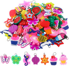 100 Pcs Silicone Charms for Bracelets, Rubber Band Bracelet Charms, DIY Handmade