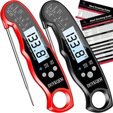 Instant Read Digital Meat Thermometer 2 Pack Waterproof Kitchen Cooking Food