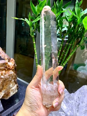 740g Lemurian Quartz Crystal Self Healed  Optical Quartz Himalaya Crystal