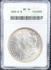 1883-O MORGAN Silver Dollar $1 ANACS MS64 SLABBED SLIGHTLY TONED! 90% SILVER!