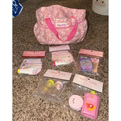 American Girl Bitty Baby Diaper Bag & Accessories (5) (NWT)