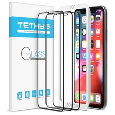 TETHYS Glass Screen Protector for iPhone 11 Pro Max, XS Max, EdgeToEdge, 3 Pcs
