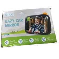 Onco Baby Car Mirror Rear Facing Shatterproof 360 Rotation -Damaged Box