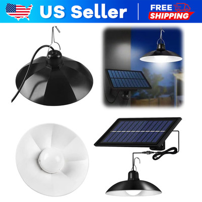 Solar Pendant Lamp Dimmable Hanging Light Garden Yard Indoor Outdoor Shed Light