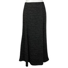 Vintage Y2K Maxi Skirt Womens Small Fairy Whimsigoth Black Polka Dot Long Boho