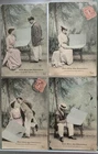 Series 4 Antique Postcards Petit Bleu Des Amoureux 1900s Written