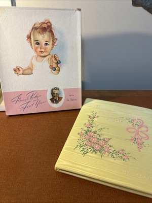 Vtg: 1940's ''A Baby's First'' Baby Album by Dr. Dafoe. White Satin. Brand New!!