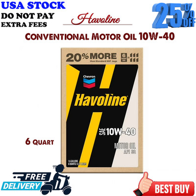 Chevron Havoline Conventional Motor Oil 10W-40, 6 Quart Smart Change Box