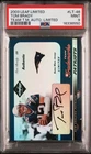 2003 LEAF LTD TEAM TRADEMARKS AUTOS LTD #LT-46 TOM BRADY 9/25 PSA 9 AUTO