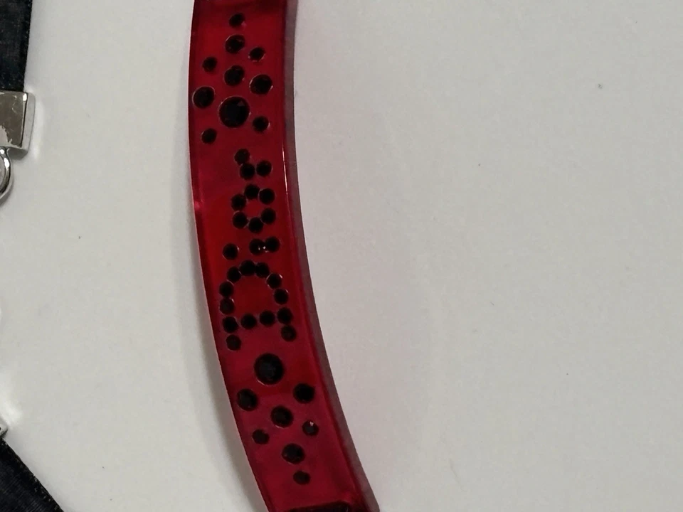 复古 Christian Dior John Galliano 黑色丝带水晶标志项链 — 第 3/4 张图片