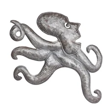Recycled Steel Octopus in the Sea, Nautical Bathroom & Home Decor