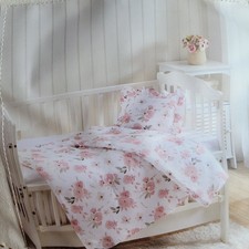 NEW S.L. Home Fashions Girls Floral Pink Nursery Crib Comforter  Pillow