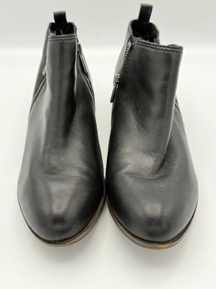 Botines al tobillo Lucky Brand 7,5 W Basel Western tacón bloque cremallera lateral negros 1432e Foto 2 de 4