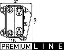 MAHLE Ölkühler Motoröl PREMIUM LINE CLC 105 000P für MERCEDES W210 KLASSE W203