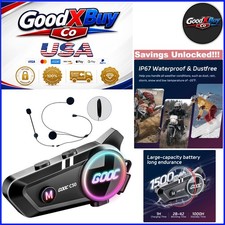 Motorcycle Bluetooth Helmet Headset 5.3 Wireless Noise Cancellation Black