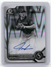 2022 Bowman Draft #CDA-TL Tyler Locklear  Autographs Black & White RayWave