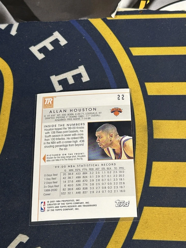 2000-01 Topps Reserve - Allan Houston #22 - Image 2 of 2