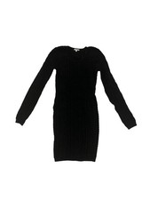 Black Long-Sleeve Cable Knit Sweater Dress By Matty M #100A