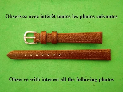 12 mm BRACELET DE QUALITÉ EN CUIR DE VEAU VÉRITABLE MARRON MAT POUR DAME - Photo 1/4