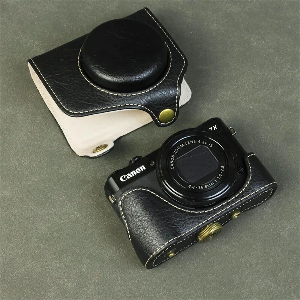 PU Leather Camera Bag Case Cover for PowerShot G7 X Mark II III G7X3 G7X2 - Image 4 of 4