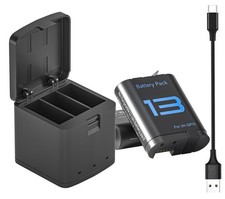 2 pcs Battery Packs For Gopro Hero 13 Black Camera, with 3-Channel Charger