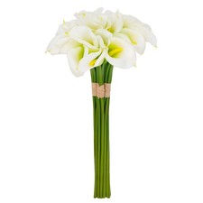Calla Lily Artificial Flowers Bunches White 20 Heads Wedding Home Decor Real