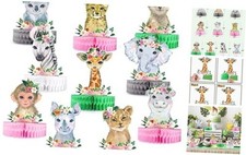 Safari Centerpieces for Tables 10PCS Jungle Baby Shower Decor Zoo Party Animal