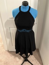 Sequin Hearts Women's Black Sleeveless Lace Short Dress Size 13