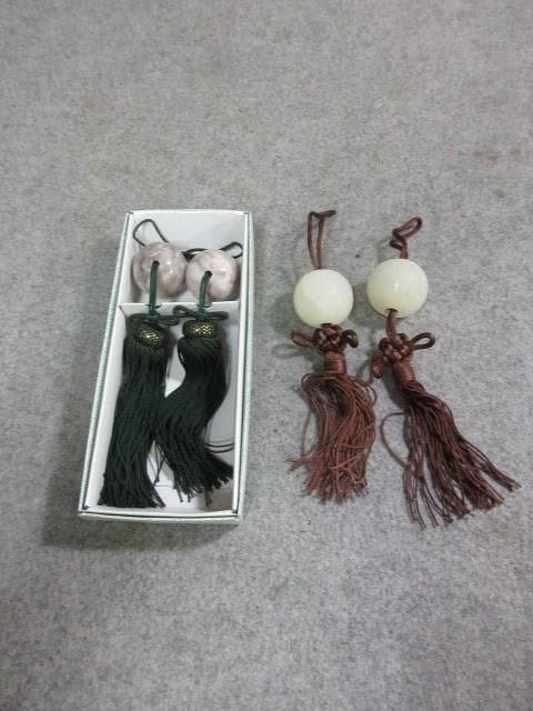 Fuchin 2 Pairs Marble Ball Hanging Scroll Path Decor