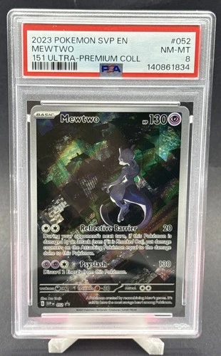 2023 POKEMON SVP EN-SV BLACK STAR PROMO 151 ULTRA-PREM COLL #052 MEWTWO PSA 8
