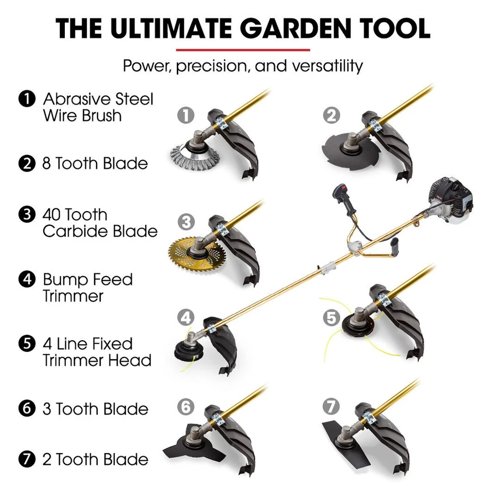 Baumr-AG 65cc Brushcutter Whipper Snipper Trimmer Brush Cutter Multi Pole Tool - image 2 of 4